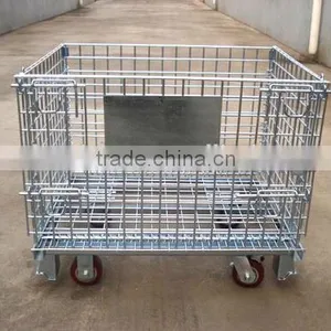Warehouse Foldable Storage Cage With 4 Wheels thumbnail-1