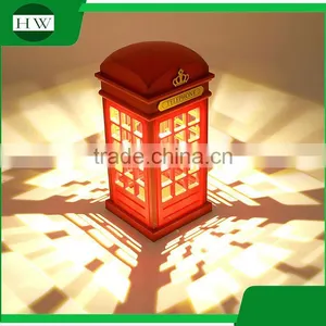 Plastic Antique Telephone Booth Eye Protection Battery Operated Usb Rechargeable Led Study Reading Desk Table Touch Night Light thumbnail-1