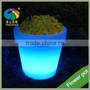 Different Colors Changing Glowing in the Dark Garden FlowerPots Outdoor Indoor Plastic Flower Planters LED Light Flower Pot thumbnail-1