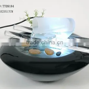 Poetic Mini Table Water Fountain With LED Light for Home Decoration thumbnail-2