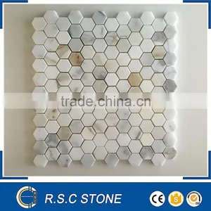 Calacatta Gold Hexagon Marble Mosaic 12*12 Tile for Sale thumbnail-1