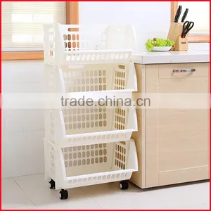 Plastic Stacking Stackers Storage Baskets Vegetable 4 Tier Rack Vegetable thumbnail-6