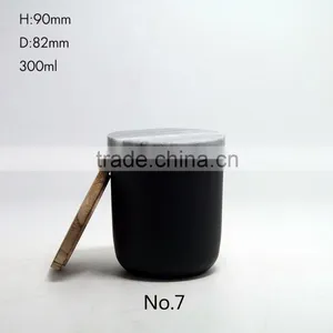 300ml 10oz Glass Candle Holders Matte Color Glass Candle Jars With Lid thumbnail-1