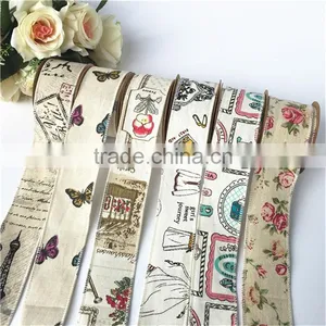 Cheap Wholesale Cotton Linen Butterfly Ribbon thumbnail-2