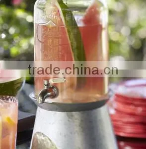 5L Unique Glass Beverage Dispenser With Ice Bucket thumbnail-1