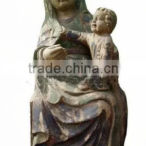 Handcarved Wood Antique Religious Statues,goddess Sculpture thumbnail-1