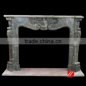 Antique Landscape Green Insert Marble Fireplace Surround thumbnail-1