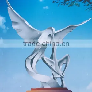 Stainless Steel Large Bird Sculpture Mother Feed Baby Bird thumbnail-2