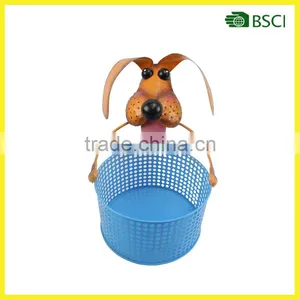 New Fashion Metal Dog Planter With Flower Pot thumbnail-1