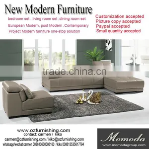 JR6008 Contemporary Leather Living Room Sofa Grey Sectional Easy Cheap PU/leather Sofa on Sale thumbnail-1