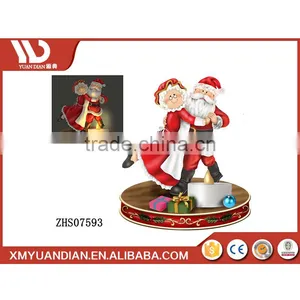 Wholesale Craft Supplies Promotional Gifts Customized Logo Poly Resin Ornament Snowman Santa Couple Led Light Christmas thumbnail-2
