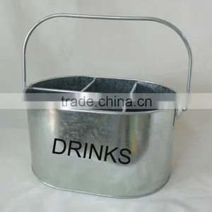Galvanized Beer Carrier Tin Ice Bucket thumbnail-1