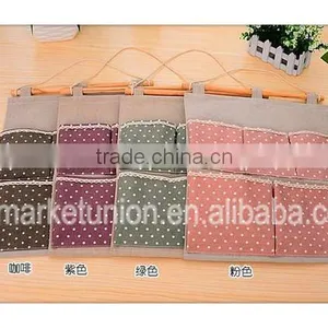 Zakka Cotton Sweet Hanging Organizer Wall Hanging Bag Bedside Multifunctional Storage Bag thumbnail-1