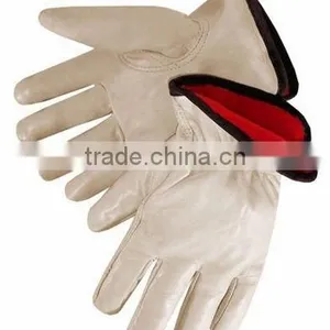 Warmth Cow Grain Leather Winter Driver Gloves With Fleece Lining ZM704-H thumbnail-1