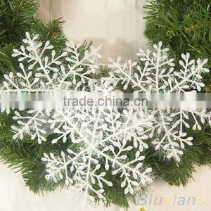 Cheap 3pcs 11 15 18 22cm Plastic New Classic White Snowflake Ornaments Christmas Holiday Party Home Decoration thumbnail-2