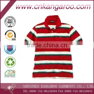 Men's 100% Cotton Striped Short Sleeve Polo T-shirt thumbnail-1