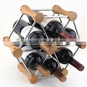 High Quality Luxury Wine Bottle Holder Bamboo Wine Rack for Sale thumbnail-1