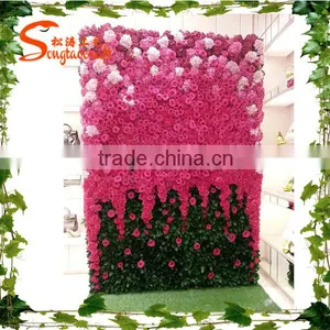 Man-made Flower Wall Wedding Artificial Flowers Wall Backdrop Wedding Flower Wall thumbnail-1