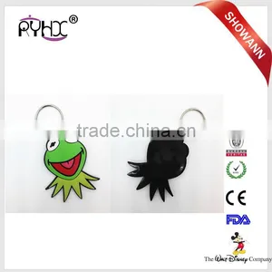 Silicone Metal Key Ring , Lovely Cute Cartoon PVC Silicone Key Ring Chain Tool Gift thumbnail-1