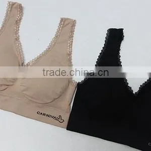 Deep V-neck Lace Trimming Ahh Bra/sexy Underwear Lady Bra thumbnail-1