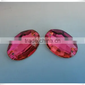 Shining Oval Bicone Crystal Button Beads With Two Holes thumbnail-1