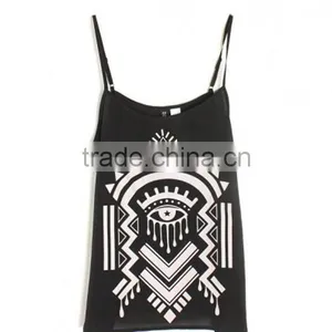 Spaghetti Strap Hot Sale Print Camisoles Casual Tank Fancy Tops for Girls thumbnail-2