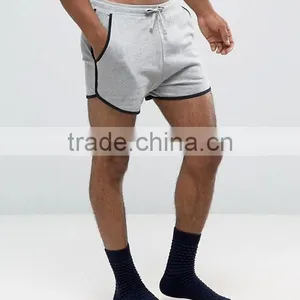 High Quality New Design Custom Drawstring Waistband Super Short 100% Cotton Jersey Fabric Grey Men's Board Sporting Shorts thumbnail-4