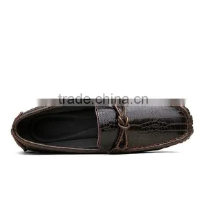 High Quality Crocodile Top Layer Leather Peas Shoes Casual Fashion for Male, Men Leather Casual Shoes Sample for Adults thumbnail-6