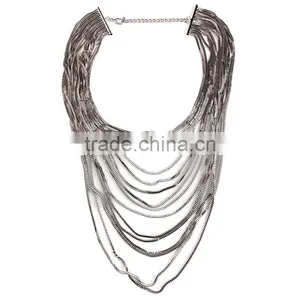2016 Europe and the United States the New Multilayer Long Thin Chain Necklace thumbnail-4