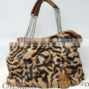 CX-H-07 Genuine Rabbit Fur Fashion 2017 Ladies Handbags thumbnail-1