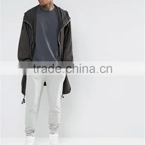 Mens Cotton/Polyester Sweatpants With Side Pockets Plain Skinny Drawstring Joggers In Gray thumbnail-5