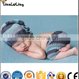 2017 New Fashion NPT68 Tinaluling Newborn Baby Blue Woolen Photography Props thumbnail-1