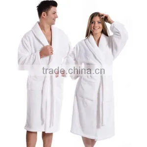 Unisex White Polar Fleece Robes thumbnail-1