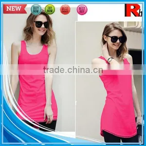 China Fitness Cheap Plain Gym Bodybuilding Long Tank Tops for Women With Wholesale Price thumbnail-4