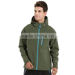 Windproof Men's Outdoor Softshell Jacket With Hood thumbnail-1
