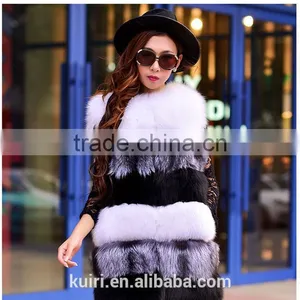 High Quality Hot Sales Type Whole Fox Fur Skin Long Multi Color Vest Winter Coat Warms thumbnail-1