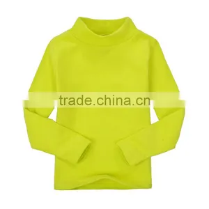 Custom Spring/autumn/winter Fashion Baby Cotton Spandex Lycra Infant Garment Long Sleeve High Collar Baby T-shirt thumbnail-1