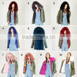 Myfur Long Parka Luxury Real Thick Fox Body Fur Trimmed Hood Popular Parka thumbnail-6