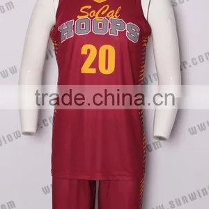 2016 Best Sublimation 100% Polyester Basketball Jersey Custom Logo Design Latest Basketball Jersey thumbnail-4