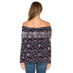 Ladies Elegant Silk New Blouse Models in Off Shoulder Style thumbnail-3