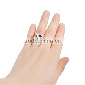 Copper Unadjustable Rings Silver Tone Leaf thumbnail-3