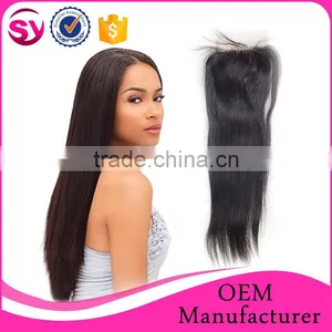 Top Grade Virgin Brazilian Hair Closure, Free Parting Lace Closure, Virgin Hair Bundles With Lace Closure thumbnail-1