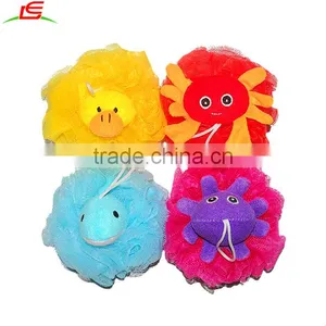 4Pcs Set Around 5-inch Loofah Kids Childs Baby Toy Stuffed Animal Bath and Shower Mesh Pouf thumbnail-1