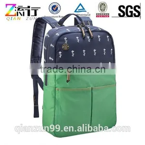 Khaki Brown Aztec Canvas and Leather Trim Computer Shoulder Backpack Bags thumbnail-2
