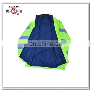 Reflective Yellow Road Man Worker 300D Oxford Rainsuit thumbnail-6