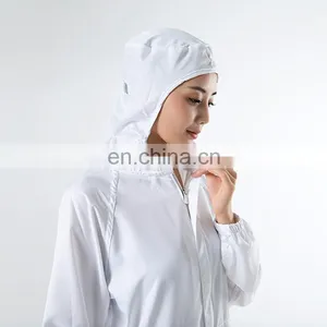 White 100%Polyester Elastic Cuff Food Factory Worker Uniform thumbnail-6