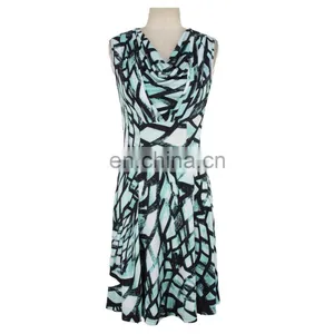 Abstract Print Milky FDY Fabric Old Women Dress Women Wear thumbnail-3