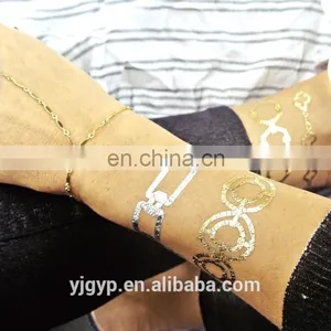 Metallic Gold Temporary Finger Tattoo Sticker thumbnail-5