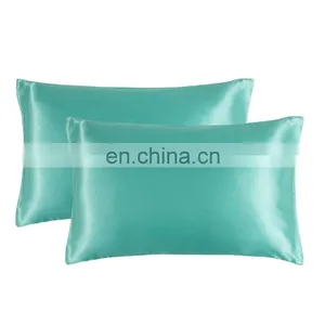 Low MOQ Polyester Durable Silky Smooth Decorative Satin Silk Pillowcase Set For Hair Skin thumbnail-2