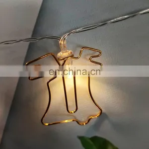Battery Powered 10L Metal Jingle Bell Shaped Clips Fairy String Lights For Home Party Decoration thumbnail-2